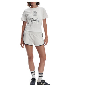 NWT Varley Arlington 2 inch running shorts white navy size small